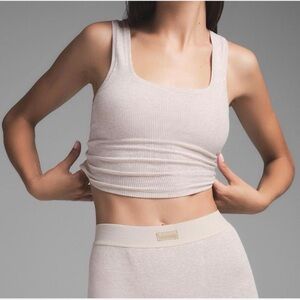 SKIMS COTTON RIBBED TANK HEATHER OATMEAL